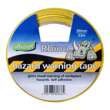 Ultratape Hazard Tape 50mm x 33M Black & Yellow