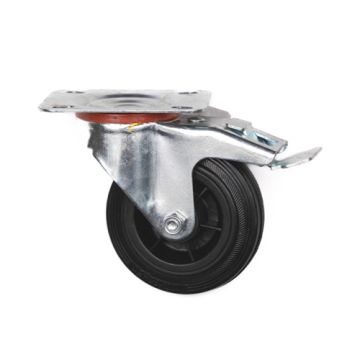 Centurion 100mm Rubber Swivel Castor with Brake