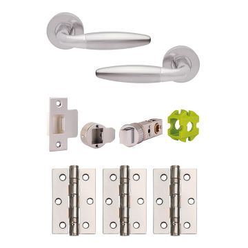 Dale Hardware Jigtech Parma Door Pack Polished Chrome Plated/Satin Chrome Plated Dual Finish