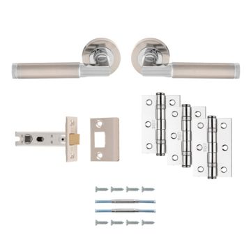 Carlisle Brass Ultimate Door Pack Belas Latch Pack Satin Nickel/Polished Chrome 