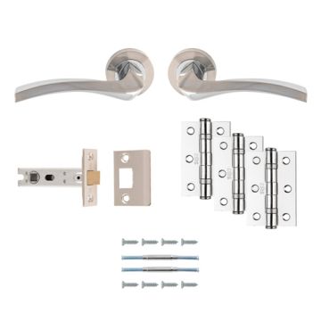 Carlisle Brass Ultimate Door Pack Sines Latch Pack Satin Nickel/Polished Chrome