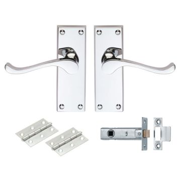 Carlisle Brass Contract Victorian Scroll Latch Pack Polished Chrome
