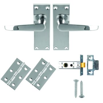 Carlisle Brass Contract Victorian Flat Latch Pack Polished Chrome