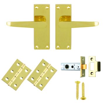 Carlisle Brass Contract Victorian Flat Latch Pack Polished Brass