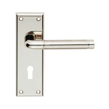 Carlisle Brass Serozzetta Quaranta Lever On B/Plate Lock Polished Nickel/Satin Nickel - 150mm x 50mm