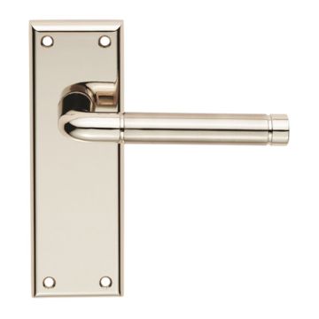 Carlisle Brass Serozzetta Quaranta Lever On B/Plate Latch  Polished Nickel/Satin Nickel - 150mm x 50mm