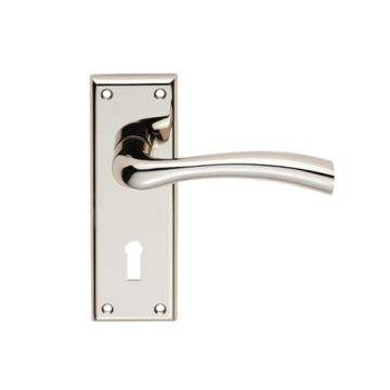 Carlisle Brass Serozzetta Cinquanta Lever On B/Plate Lock Polished Nickel - 150mm x 50mm