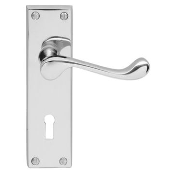 Carlisle Brass Victorian Scroll - Lever Lock (Contract Range) Polished Chrome 57mm