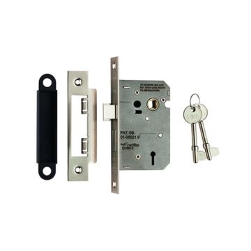 Carlisle Brass 3 Lever Contract Mortice Sashlock - Easi-T - 64mm - Nickel Plated