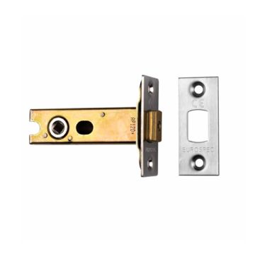 Carlisle Brass Heavy Duty Tubular Deadbolt - 76mm - Dual Finish - Satin / Bright Stainless Steel