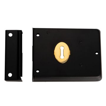 Carlisle Brass Rim Dead Lock - 102mm x 76mm - Black Japanned