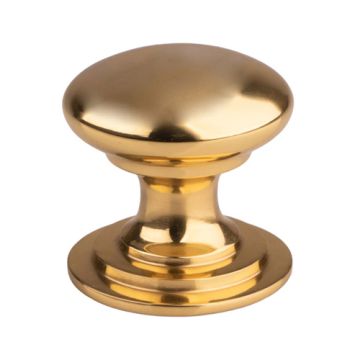 Carlisle Brass - Victorian Cupboard Knob (Ftd) - 38mm - Pair - Polished Brass
