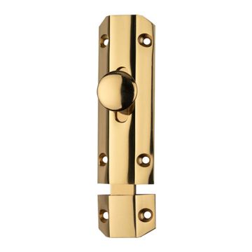 Carlisle Brass - Surface Bolt - Complete With Extruded & Flat Keepers - 102mm - Polished Brass