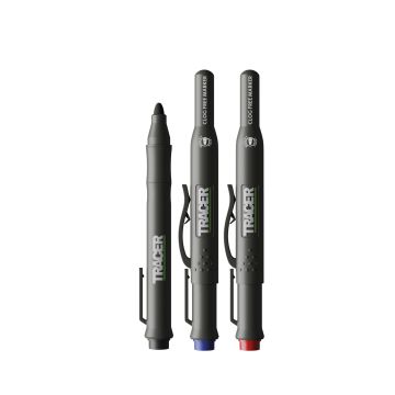 Tracer Clog Free Marker Kit - 3pc Pack (1 x Black/ 1 x Blue/ 1 x Red) c/w Site Holsters