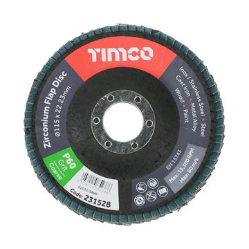 Timco Flap Disc 115 x 22.23mm Zirconium P60