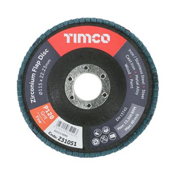 Timco Flap Disc 115 x 22.23mm Zirconium P120