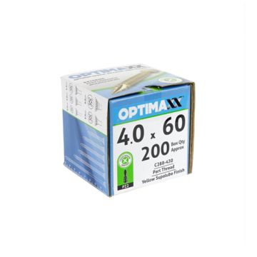 Optimaxx Woodscrew 4.0 x 60mm Box 200