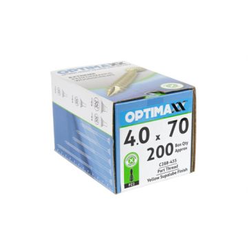 Optimaxx Woodscrew 4.0 x 70mm Box 200