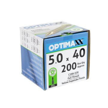 Optimaxx Woodscrew 5.0 x 40mm Box 200