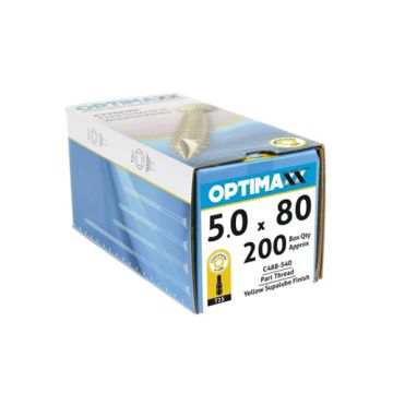 Optimaxx Woodscrew 5.0 x 80mm Box 200