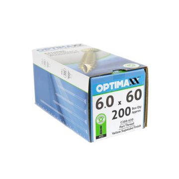 Optimaxx Woodscrew 6.0 x 60mm Box 200