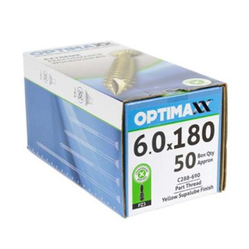 Optimaxx Woodscrew 6.0 x 180mm Pack 50