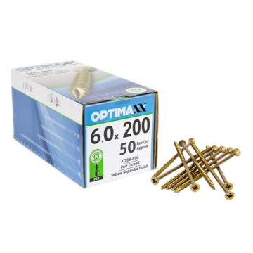 Optimaxx Woodscrew 6.0 x 200mm Pack 50