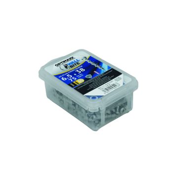 Optimaxx Wall Bite Screw (Silver) 6.5 x 38mm Box 75