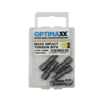 Optimaxx Tx 30 x 25 Impact Torsion Bit - Pack 5