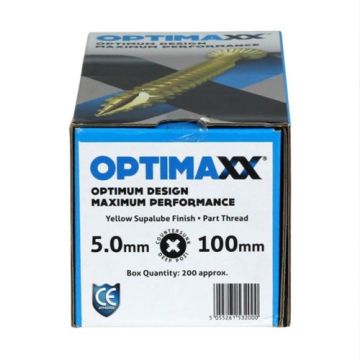 Optimaxx Torx Drive Woodscrews 5.0 x 100mm Box 200