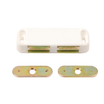 Dale Hardware White Twin Magnetic Catch (x2) 
