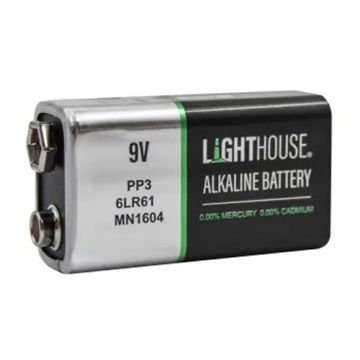 Lighthouse Alkaline Batteries 1100mAh 9V LR61 (Single Pack)