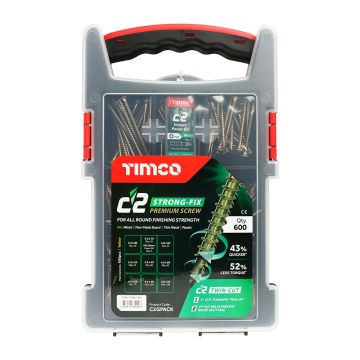 Timco C2 Strong-Fix Multi Purpose Premium Screws Mixed Grab Pack PZ Double Countersunk Yellow