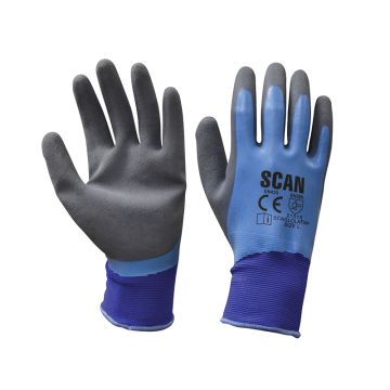 Scan Waterproof Latex Gloves (Large/Size 9)
