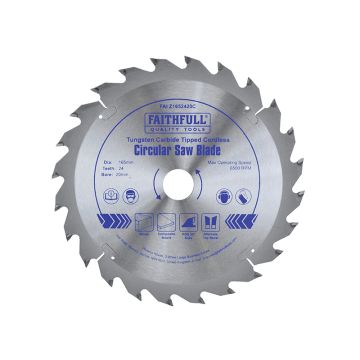 Faithfull TCT Trim Saw Blade 165mm x 24T x 20mm