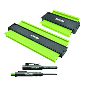 TRACER Contour Gauge Twin Pack (125/250mm) C/W Deep Hole Pencil