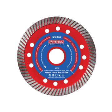 Faithfull Turbo Cut Diamond Blade 115mm X 22mm FAIDB115TURB