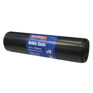 Faithfull Black Rubble Sacks (Roll of 10)