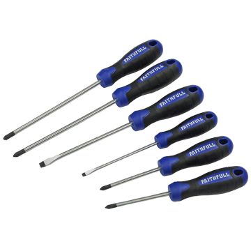 Faithfull Screwdriver Set 6PC Soft Grip Boxed 