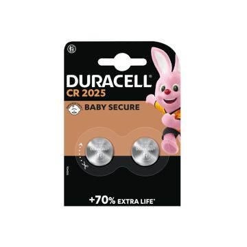 CR2025 Duracell Coin Lithium Battery Pack of 2