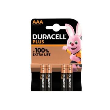 Duracell Plus Power +100% Batteries AAA Pack of 4