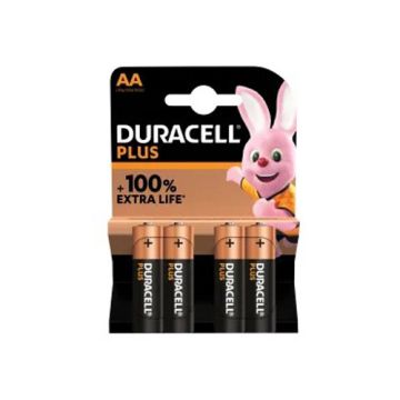Duracell Plus Power +100% Batteries AA Pack of 4