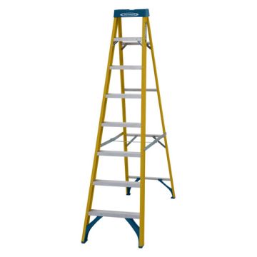 Werner Fibreglass Swingback Stepladder - 8 Tread 