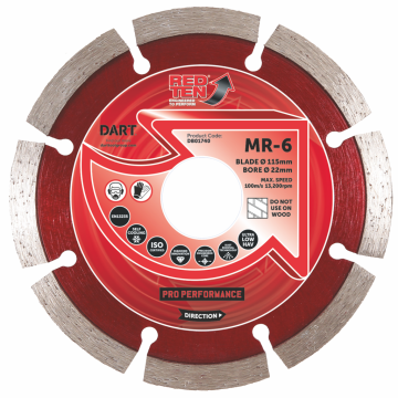 DART Red Ten PRO MR-6 Mortar Rake 115Dmm x 22B