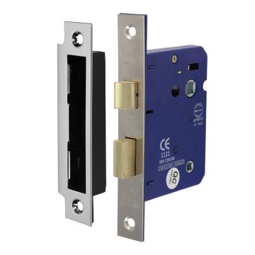Timco Bathroom Lock Sat. Nickel 78mm