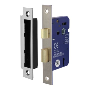 Timco 3 Lever Sashlock Sat. Nickel 65 case / 45 backset