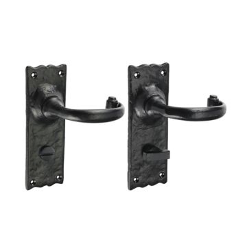 Timco Traditional Bathroom Lock Handle - Antique Black 155 x 54