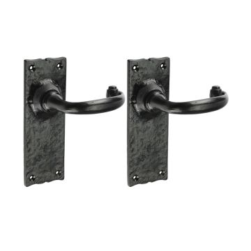 Timco Traditional Lever Latch Handles - Antique Black 155 x 54