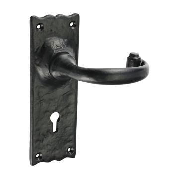 Timco Traditional Lever Lock Handles - Antique Black 155 x 54