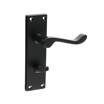 Timco Victorian Scroll Bathroom Handles - Matt Black 152 x 42